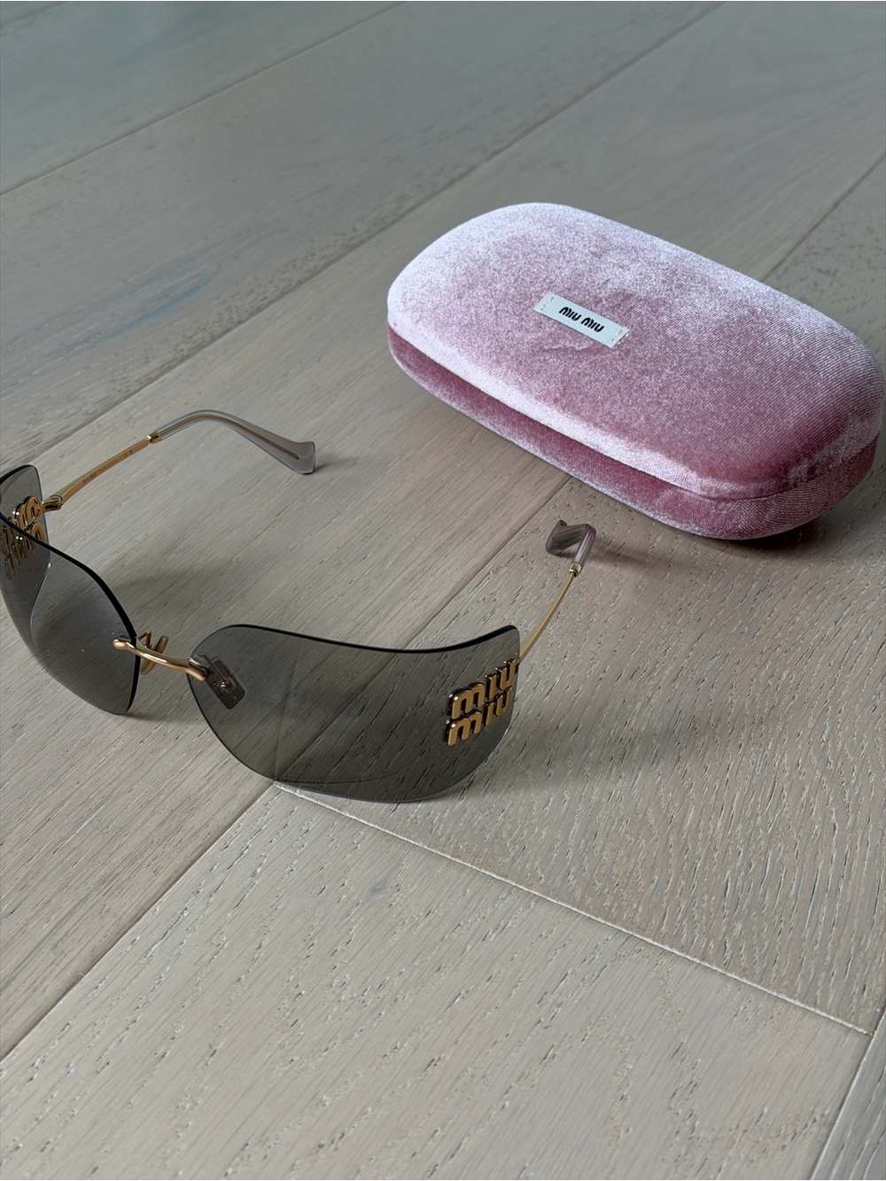MIU MIU shield sunglasses with case